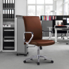 Cursus Coffee eleganter ergonomischer Bürodrehstuhl aus Kunstleder Verkauf