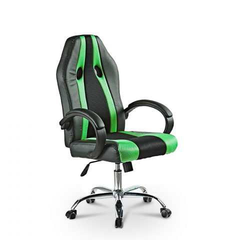 Ergonomischer höhenverstellbarer Sport-Büro-Gaming-Stuhl aus Kunstleder Qatar Emerald