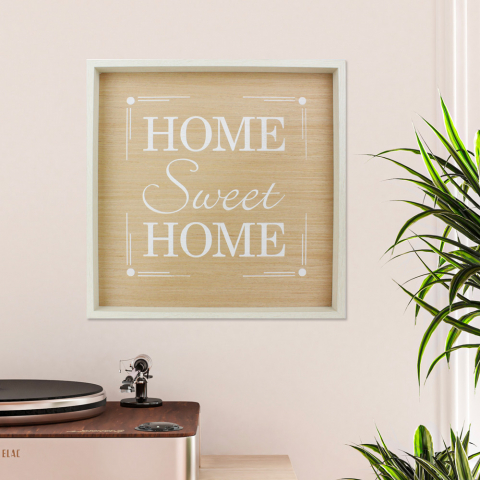 Bild Wohnzimmer Panel gedruckt Rahmen Aphorismen Phrasen 40x40cm Home Aktion