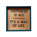 Wandbild Wohnzimmer Zitate Sprüche Rahmen 40x40cm Happiness Verkauf