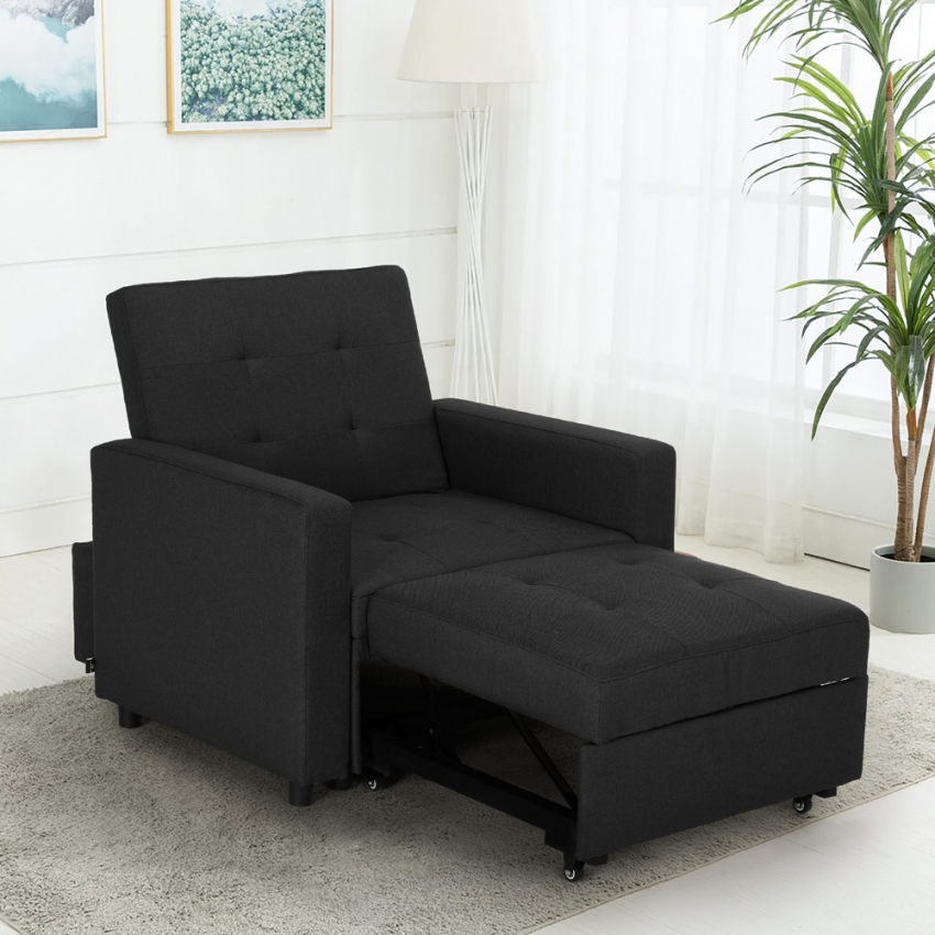 Einzelsesselbett mit Armlehnen, modernes, platzsparendes DesignBrooke