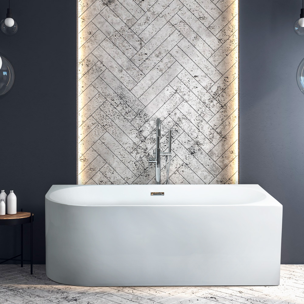 runde freistehende Eckbadewanne aus Fiberglas-Acrylharz Panarea