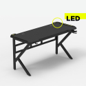Gaming-Schreibtisch 120x60cm LED Carbon ergonomischer Kopfhörerhalter Sportbot LED 120 Angebot