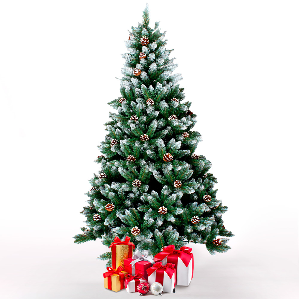 Künstlicher extra dicker realistischer Weihnachtsbaum 240cm mit Schnee Oulu