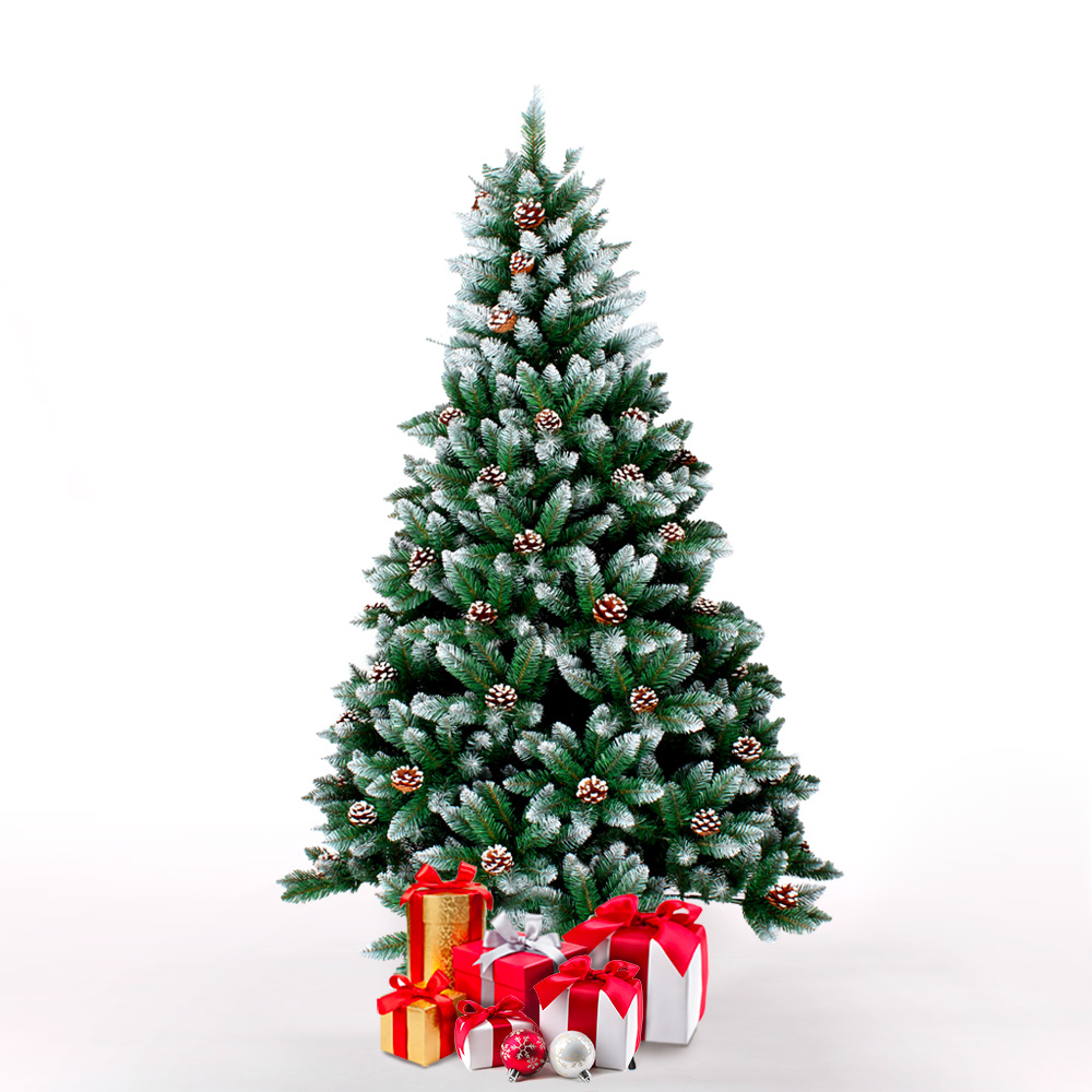 Weihnachtsbaum mit Kunstschnee 180cm geschmückt Manitoba