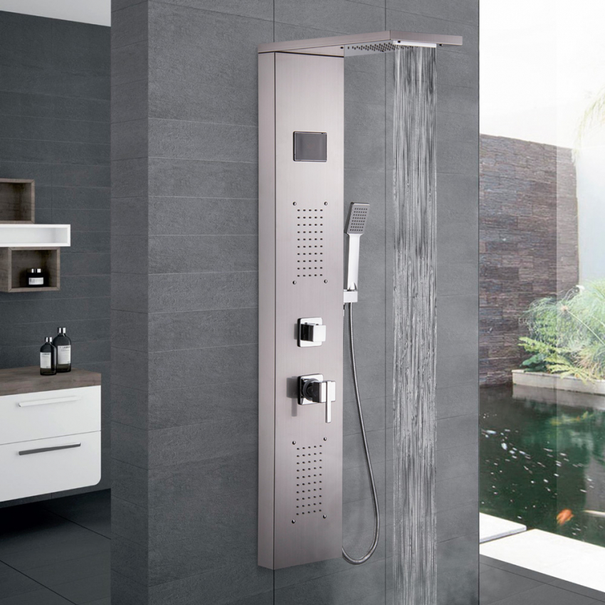 Duschpaneel mit Mischbatterie Regenduschkopf Wasserfall und Handbrause Rapolano