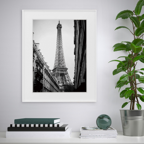 Fotodruck Paris in Schwarz-Weiß 40x50cm Variety Eiffel Aktion