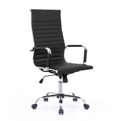 Eleganter Bürostuhl ergonomisch Metall Kunstleder Stuhl Linea Aktion