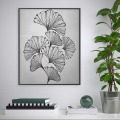 Minimalistisches Schwarz-Weiß-Blattdruckdesign 40x50cm Variety Masamba Aktion