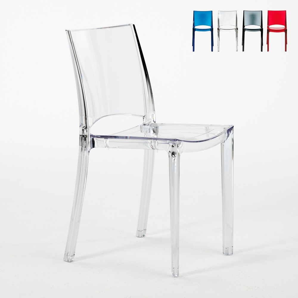 B-Side Grand Soleil stapelbare transparente Stühle für Bar, Küchen und Restaurants