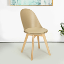 Stuhl in Skandinavischen Design aus Holz mit Kissen für Küche Esszimmer Bib Nordica Verkauf