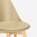 Stuhl in Skandinavischen Design aus Holz mit Kissen für Küche Esszimmer Bib Nordica Rabatte