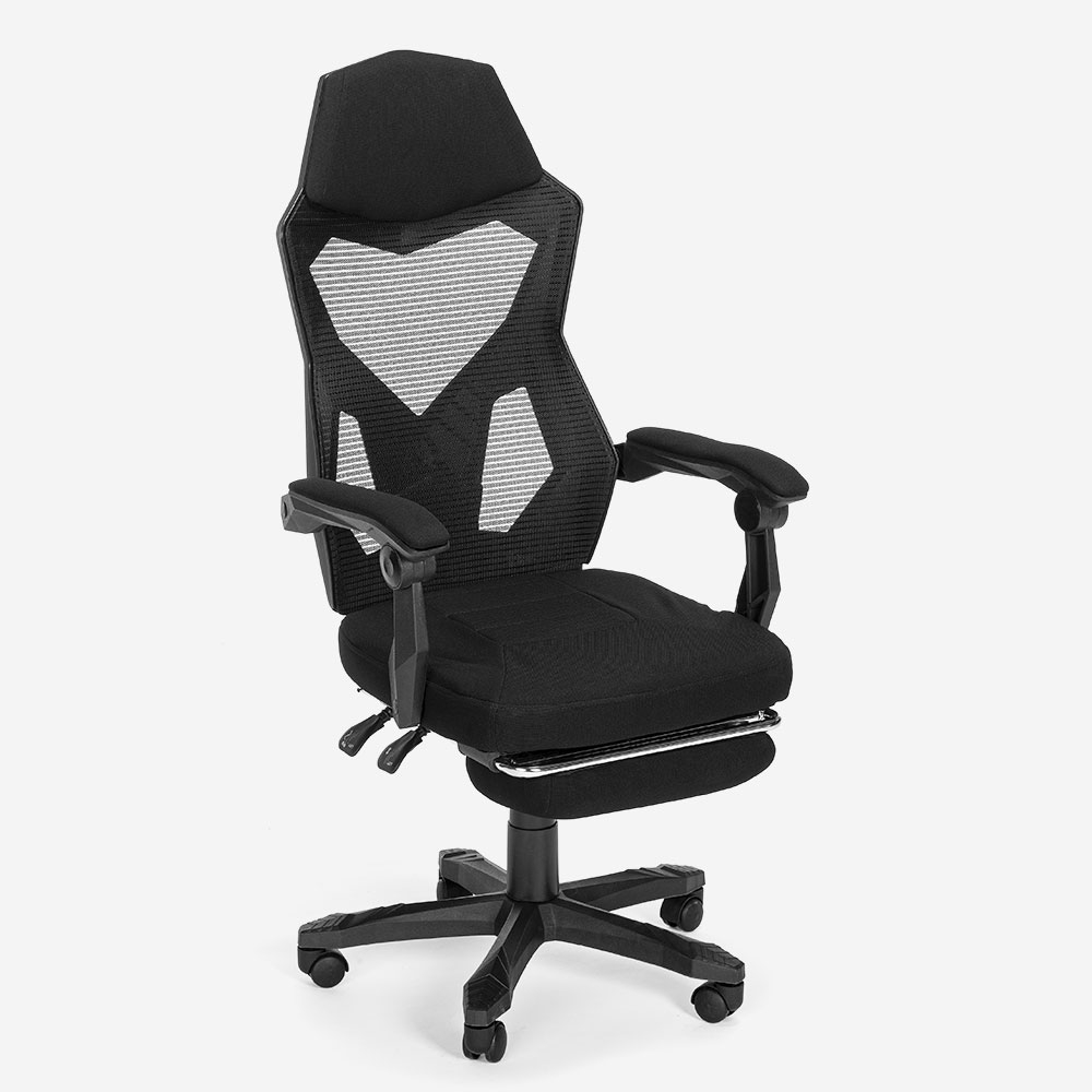 Gordian Plus Dark Gaming-Stuhl futuristisches Design ergonomisch atmungsaktiv Fußstütze