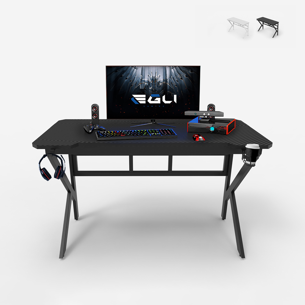 Ergonomischer Gaming-Schreibtisch Carbon 120x60cm Headset Sportbot 120