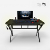 Gaming-Schreibtisch 120x60cm LED Carbon ergonomischer Kopfhörerhalter Sportbot LED 120 Aktion