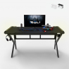 Ergonomischer LED-Gaming-Tisch 160x60cm Carbon-Kopfhörerhalter Sportbot LED 160 Modell