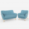 Lounge-Set Sessel und 2-Sitzer-Sofa skandinavisches Design Holz Stoff Algot Eigenschaften