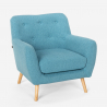 Lounge-Set Sessel und 2-Sitzer-Sofa skandinavisches Design Holz Stoff Algot 