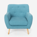 Lounge-Set Sessel und 2-Sitzer-Sofa skandinavisches Design Holz Stoff Algot 