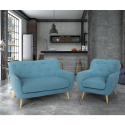 Lounge-Set Sessel und 2-Sitzer-Sofa skandinavisches Design Holz Stoff Algot Katalog