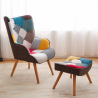 Sessel mit Hocker in modernem Design Patchwork Patchy Plus Angebot