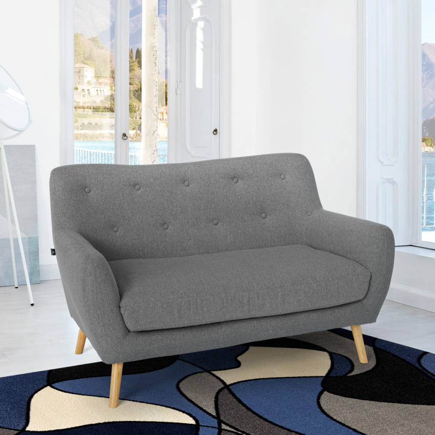 2-Sitzer Sofa aus Stoff modernes Design skandinavischer Stil Irvine