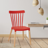 Moderner Design Stuhl aus Polypropylen und Holz für Küche Restaurant Außenbereich Lys 
