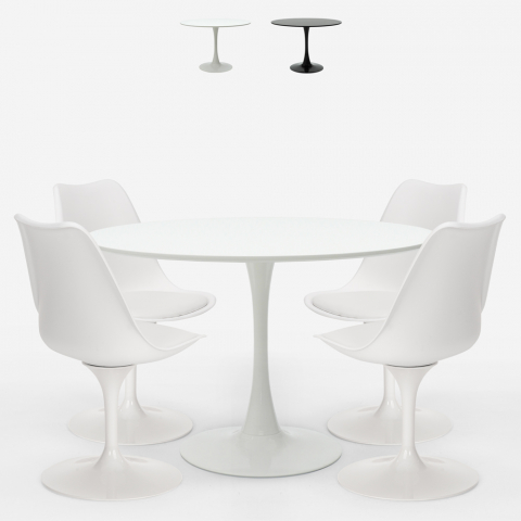 runder tisch 120cm design Tulipan 4 stühle modern skandinavischen stil margot Aktion