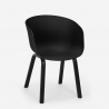 Set 2 Design Stühle quadratischer Tisch schwarz 70x70cm Navan Black 