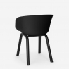 Set 2 Design Stühle quadratischer Tisch schwarz 70x70cm Navan Black 