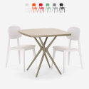 Modernes quadratisches beige Tischset 70x70cm 2 Designstühle Wade Lagerbestand