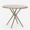 Set runder Design Tisch 80cm 2 Stühle beige Eskil 