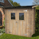 Gartenhaus aus Holz mit Werkzeugbox und Fenster Tür Hobby 198x98 Aktion