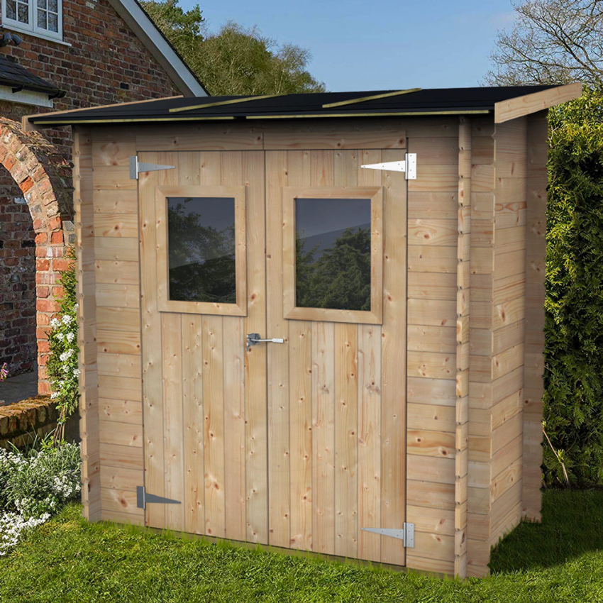 Gartenhaus aus Holz mit Werkzeugbox und Fenster Tür Hobby 198x98 Aktion Gartenhaus aus Holz mit Werkzeugbox und Fenster Tür Hobby 198x98 Aktion