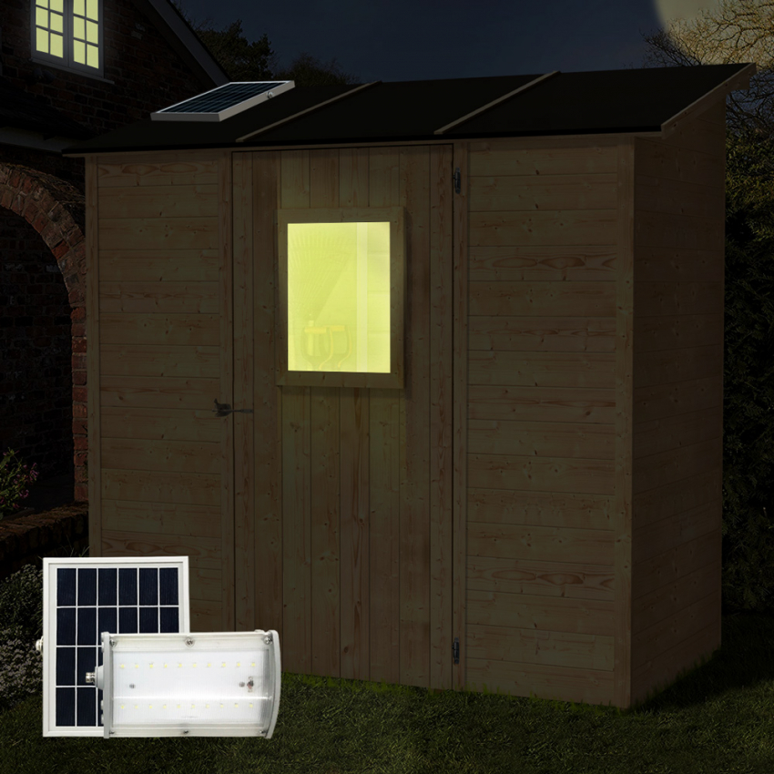  Zambot: Solar-LED-Strahler 1000 Lumen mit Dämmerungs- und Bewegungssensor 