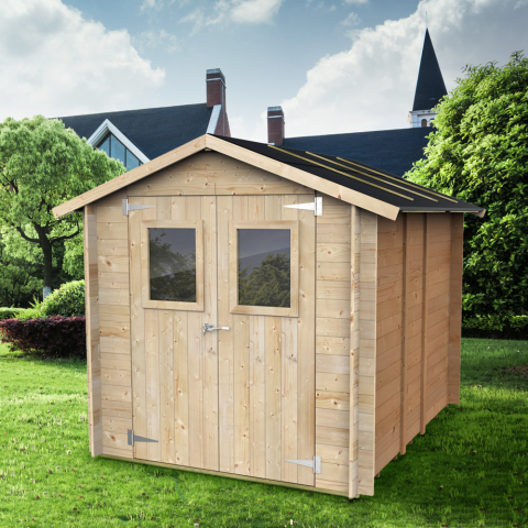 Gerätehaus aus Holz mit Doppeltür für Gartenwerkzeuge, Modell Hobby 198x248 PD Aktion