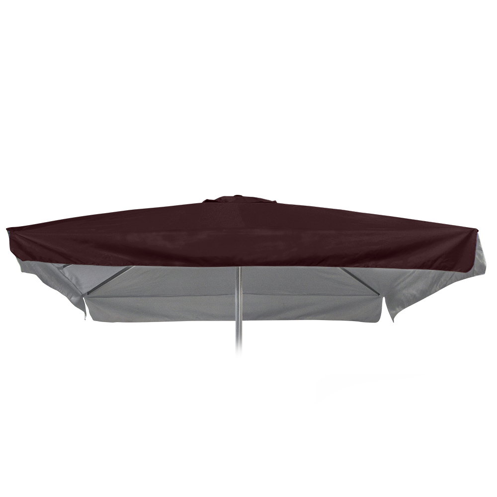 Ersatzschirm für Gartenschirm Sonnenschirm 3x3 Quadratisch Marte Brown mit Volant