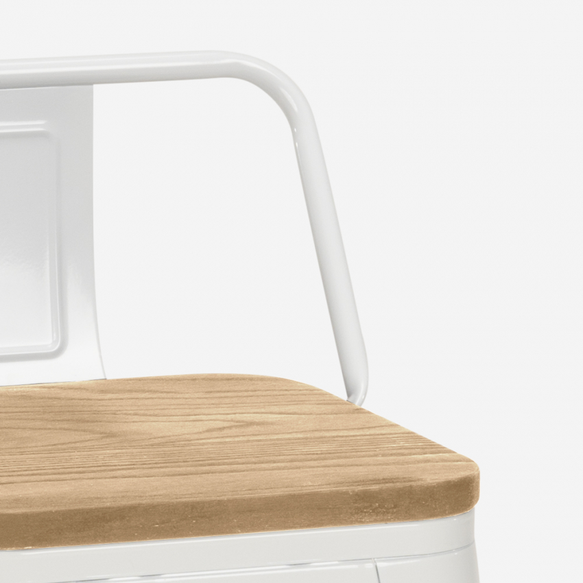  Steel wood top light: Hocker aus Holz Bar und Küche industriell 