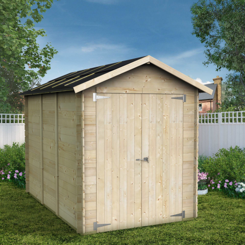 Werkzeugbox und Gartenhaus aus naturbelassenem Holz Fiamma 178x273 Aktion