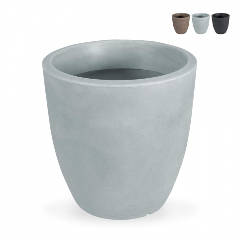 Hohe runde Vase Ø 40cm Design Übertopf Wohnzimmer Terrasse Garten Orione