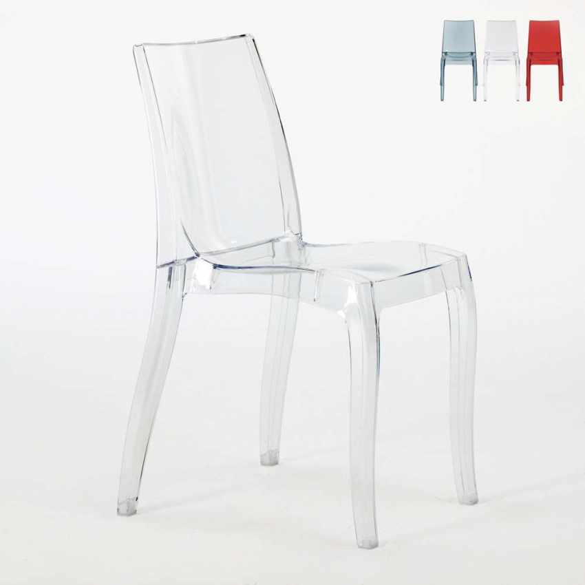 Cristal Light Grand Soleil Design stapelbare Stühle aus transparentem Polycarbonat für Küche und Bar  Modell