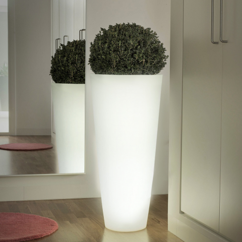 Hohe runde leuchtende Designvase Ø 39 x 85cm Light Kit für den Garten Hydra