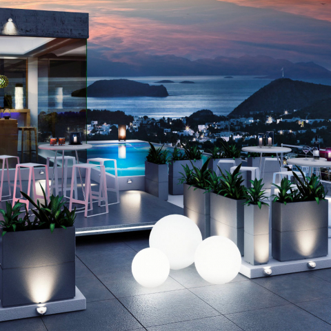 LED-Design-Kugellampe Ø 30cm für Außen Garten Bar Restaurant Sirio Aktion