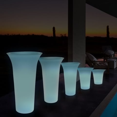 Leuchtvase rundes Design für Outdoor und Garten Flos Fluo