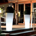 Design runde hohe leuchtende Vase Ø 39 x 85cm Beleuchtungsset für den Garten Hydra Sales