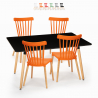 Esstisch Set 120x80cm schwarz 4 Stühle Designküche Restaurant Bar Genk Sales