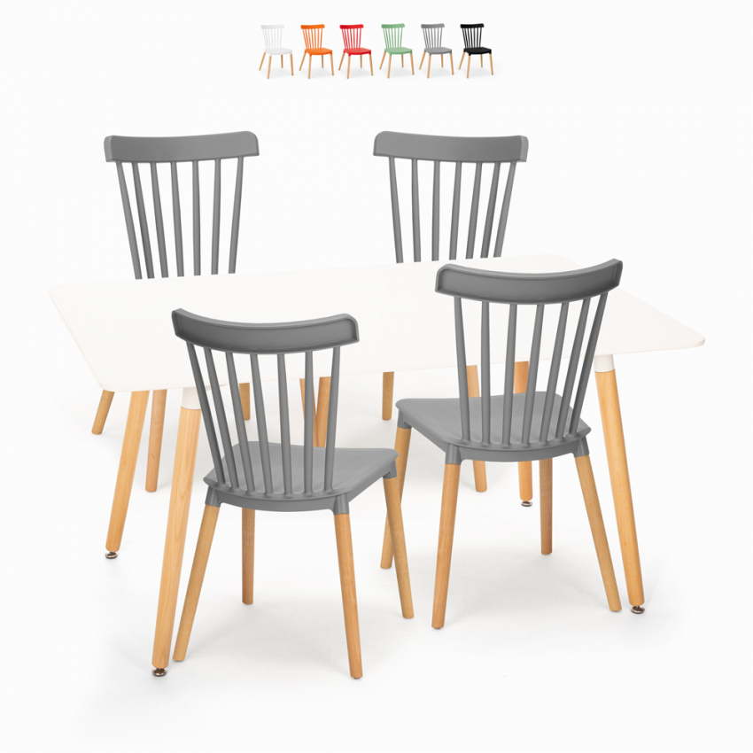 Weißes Esstischset 120x80cm 4 Stühle Designküche Restaurant Bounty Weißes Esstischset 120x80cm 4 Stühle Designküche Restaurant Bounty