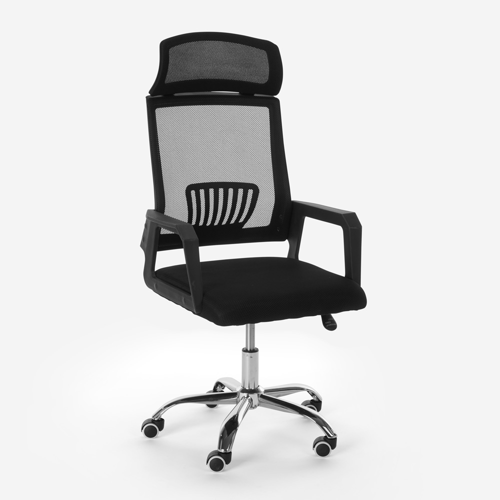 Ergonomischer Design-Bürostuhl kippbar Stoff Kopfstütze Baku