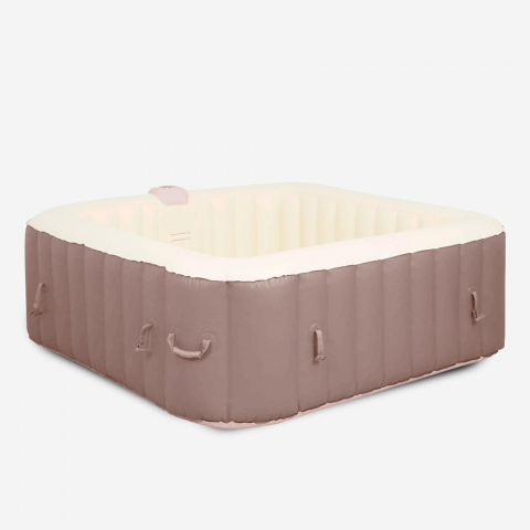 6 Personen aufblasbare quadratische SPA Hydromassage 185x185cm EaseZone 7150015