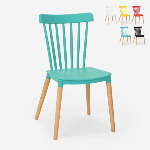 Modernes Design Stuhl Holz Polypropylen Restaurant Bar Küche Praecisura Aktion